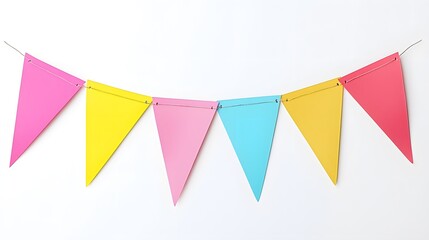 Colorful Triangular Bunting Flags Hanging Decoratively