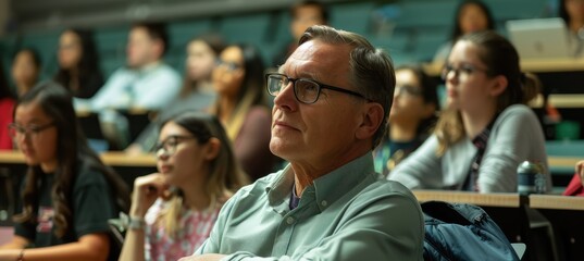 Obraz premium University Lecture on Cardiovascular Health with Engaged Students and Expert Professor