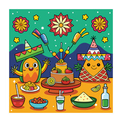 A Delicious Mexican Food Vector Illustration