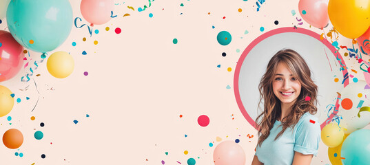 Festive Email Signature Design with Confetti Background for Party Planner