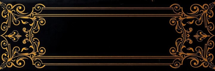 Vintage black and gold book cover with ornate frame for writing, book cover, text, timeless