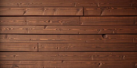 Fototapeta premium Vintage brown wood background texture with knots and nail holes, old painted wood wall, abstract background, wooden dark horizontal boards, copy space, horizontal boards, background, copy space