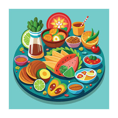 A Delicious Mexican Food Vector Illustration
