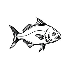 Big-scale pomfret fish vector 
