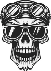 Rider skull with glasses