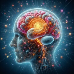 21 Brain highlighting the visual cortex when processing visual s