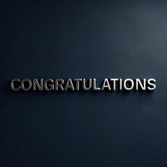 Obraz premium Elegant 3D Rendered Congratulations Message on Dark Background, Stylish and Modern Festive Greeting Card Design
