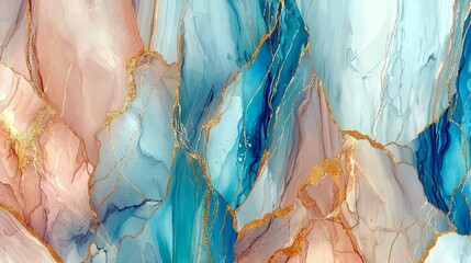 Soft pastel pink and blue marble texture background with high resolution