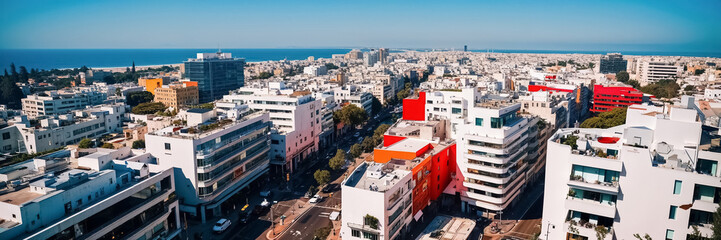 Amazing panorama Tel Aviv Israel sunny day