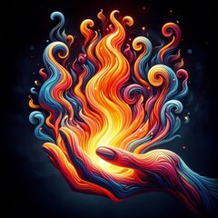 8 Feeling flames Flickering fire like shapes of various colors I