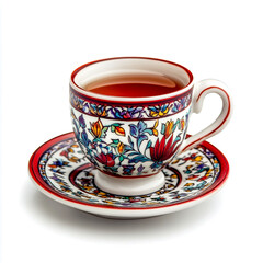 Fototapeta premium Turkish traditional tea cup isolated on a white background.