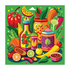 A Delicious Mexican Food Vector Illustration