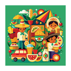 A Delicious Mexican Food Vector Illustration
