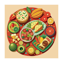 A Delicious Mexican Food Vector Illustration