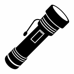 black flashlight vector illustration