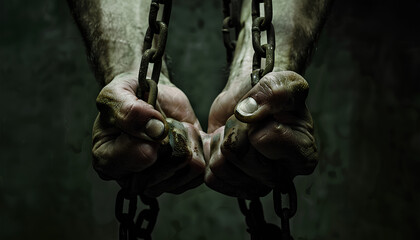 Hands in chains and in the dark