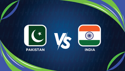 INDIA VS PAKISTAN template for sports. Cricket International Tournament 2025 vector illustration graphics. Ind vs Pak Biggest Clash. Cricket Match Concept For International Series.