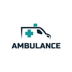 Obraz premium Ambulance logo, icon symbol. First aid response logo sign. Isolated on white background.