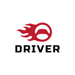 Steering wheel logo. Automobile steer wheel illustration on white background