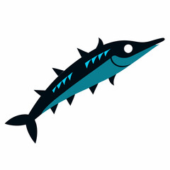 barracuda vector art illustration on white background