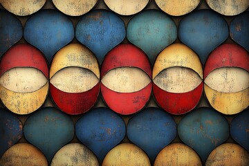 Abstract Colorful Pattern Of Distressed Teardrop Shapes