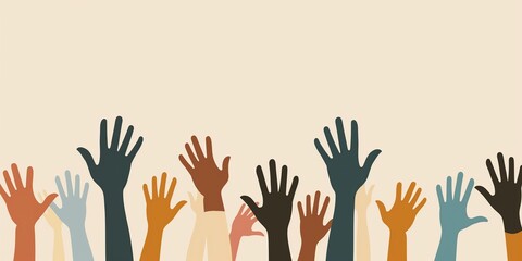 United for Equity, Diverse Hands Symbolizing Inclusivity and Economic Equality
