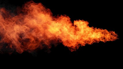 Vivid and Dynamic Sparkling Flame with Bright Orange Hues Against a Black Background for Creative Visuals and Graphic Design