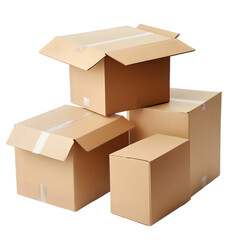 Cardboard boxes warehouse mockup clip art isolated on white background