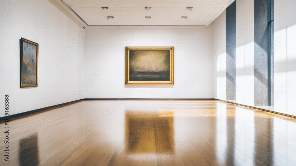 Aufkleber luxurious art gallery with spacious layout featuring carefully curated artworks and high quality lig
