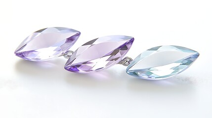Elegant Gemstones  Amethyst   Aquamarine Trio