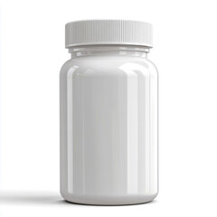 White Pill Bottle isolated on white background.