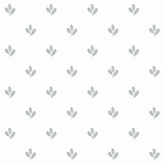 Vector illustration. Seamless Ditsy floral pattern of delicate small green leaves on a light background. Liberty floral pattern, print on fabric, textile, wallpaper