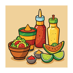 A Delicious Mexican Food Vector Illustration