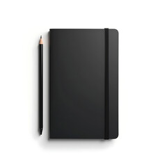 Fototapeta premium black notebook isolated on white background