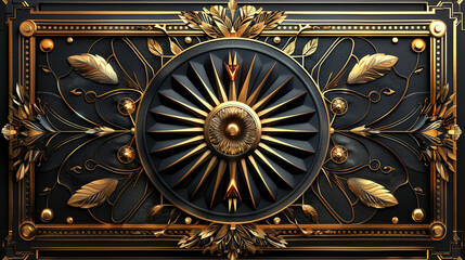 Obraz premium Intricate golden design showcasing elegance and opulence in detail