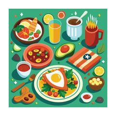 A Delicious Mexican Food Vector Illustration