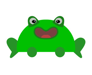 cute frog vector, cartoon frog face, drawing a frog face easy and simple full color