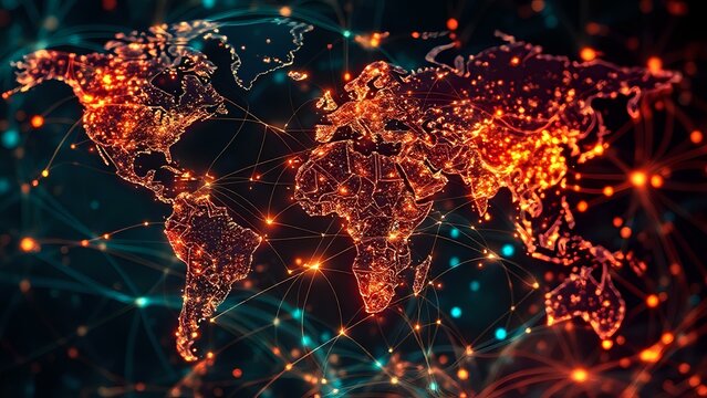 Interactive Cybernetic Global Internet Traffic Map