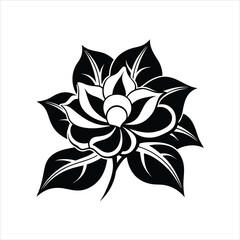  Black and White Flower Design Modern Vector Illustration