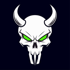 Illustrated Demon Skull 03