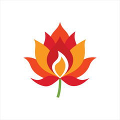 Flame Petal Flower Silhouette Modern Vector and Icon Design