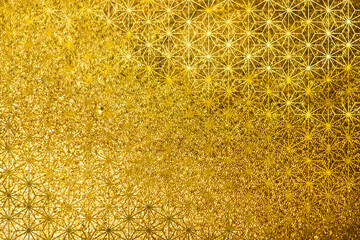 金箔ラメの和紙に麻の葉模様の金箔