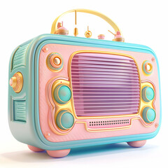 Retro Style Colorful Radio with Vintage Design and Unique Features