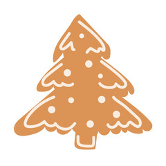 Christmas tree gingerbread, brown cookie