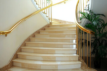 Elegant massive stairs in modern office
