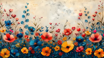 Vibrant floral arrangement blooming in colorful artistry