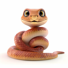 Fototapeta premium Cute Cartoon Snake Character with Friendly Expression and Bright Colors