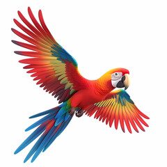 Obraz premium Colorful Scarlet Macaw Parrot in Flight with Vibrant Feathers