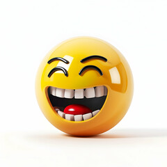 Cheerful Yellow Emoji with Smiling Expression and Bright Features