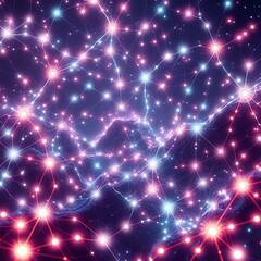 Fototapeta premium Neon Bioluminescent Node Network